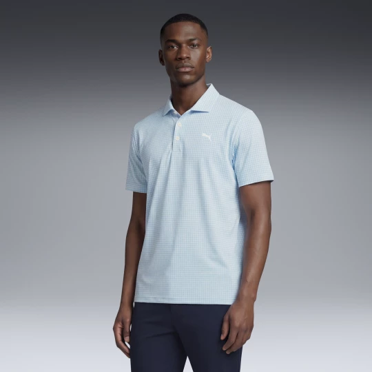 Foto van product PUMA CLOUDSPUN Mono Check golfpolo voor Heren, Blauw / Wit