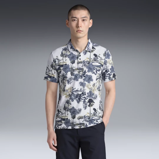 Foto van product PUMA CLOUDSPUN Palm golfpolo voor Heren, Blauw / Wit