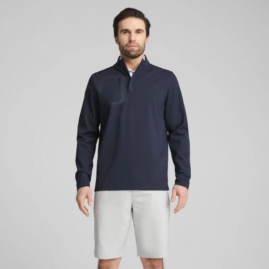 Foto van product PUMA CLOUDSPUN Tech golftop met kwartrits voor Heren, Blauw