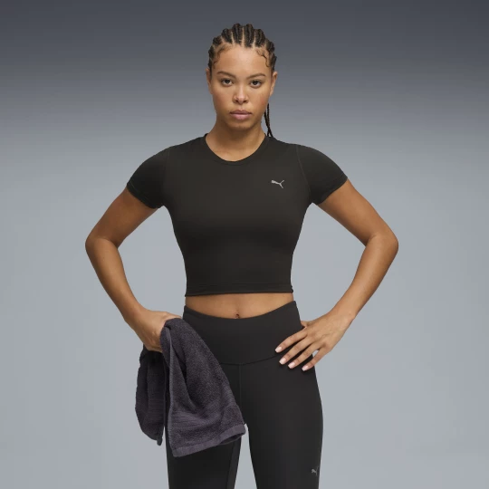 Foto van product PUMA CLOUDSPUN Twist T-shirt met korte mouwen voor Dames, Zwart