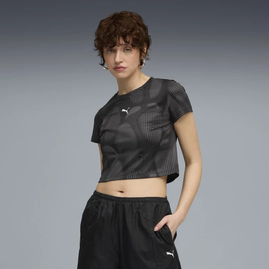 Foto van product PUMA DARE TO baby-T-shirt met all-over-print voor Dames, Zwart