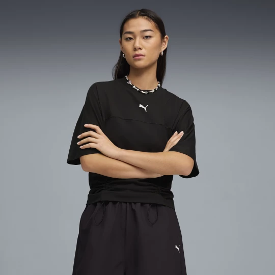 Foto van product PUMA Dare To T-shirt met nauwsluitende taille voor Dames, Zwart
