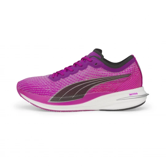 Foto van product PUMA Deviate Nitro hardloopschoenen dames, Roze / Zwart / Zilver