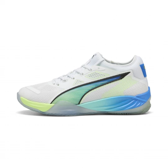 Foto van product PUMA Eliminate NITROâ¢ SQD 4 ENERGY handbalschoenen uniseks, Groen / Zwart / Wit