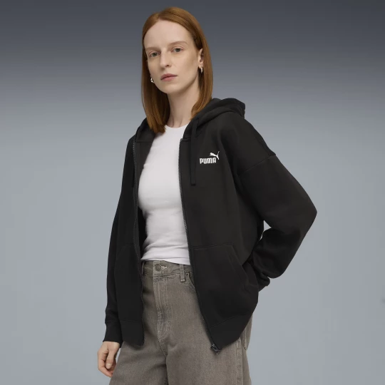 Foto van product PUMA ESS Small No. 1 Logo Comfort hoodie met volledige ritssluiting voor Dames, Zwart