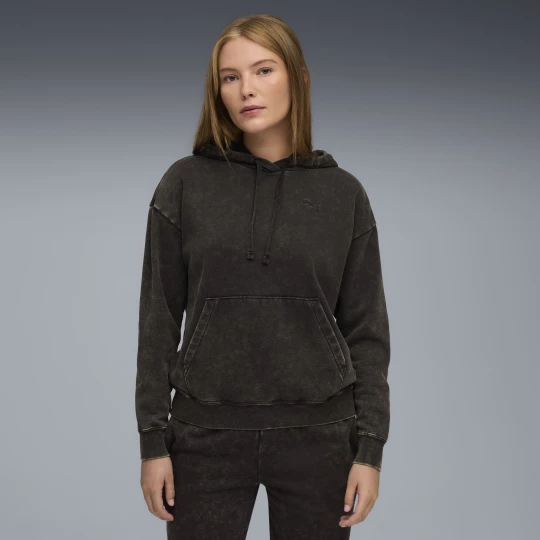 Foto van product PUMA Essentials Elevated relaxte verwassen hoodie voor Dames, Zwart