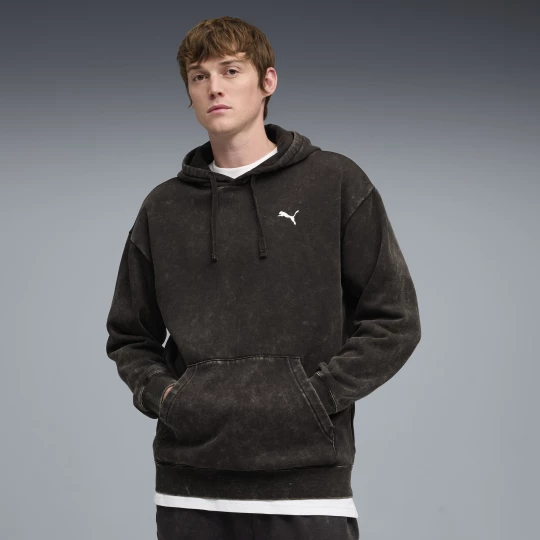 Foto van product PUMA Essentials Elevated relaxte verwassen hoodie voor Heren, Zwart