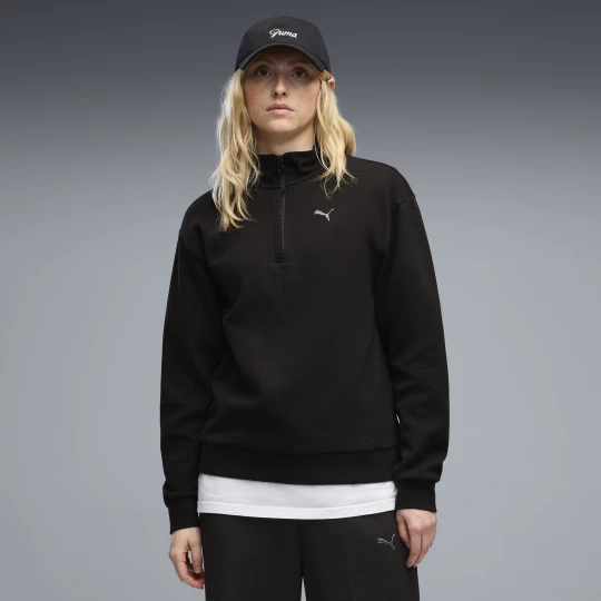 Foto van product PUMA Essentials Elevated Standard sweatshirt met halve rits voor Dames, Zwart