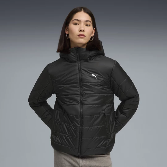 Foto van product PUMA Essentials gewatteerd jack met capuchon voor Dames, Zwart