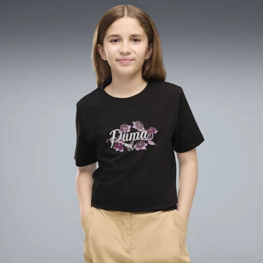 Foto van product PUMA Essentials Nature 2.0 Graphic T-shirt voor Dames, Zwart