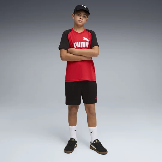 Foto van product PUMA Essentials No.1-logo set met Poly T-shirt en short voor Heren, Rood