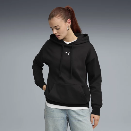 Foto van product PUMA Essentials relaxte hoodie van fleece voor Dames, Zwart