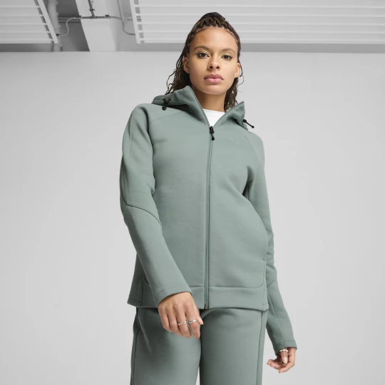 Foto van product PUMA EVOSTRIPE hoodie met volledige rits voor Dames, Groen