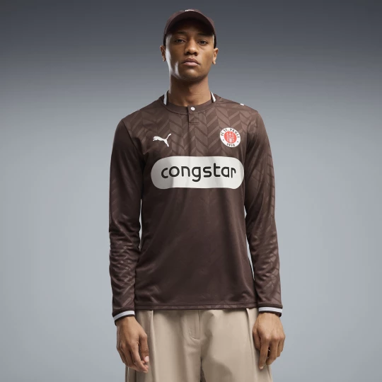 Foto van product PUMA FC St. Pauli 26 / 27 thuisshirt met lange mouwen voor Heren, Wit / Bruin