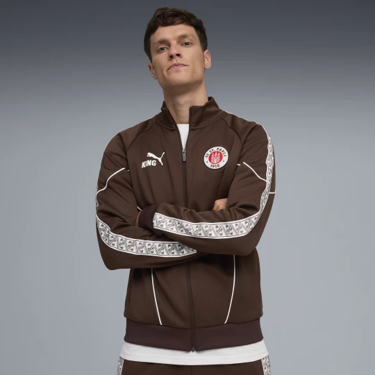 Foto van product PUMA FC St. Pauli KING Anthem jack voor Heren, Wit / Bruin