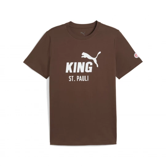 Foto van product PUMA FC St. Pauli KING Logo T-shirt voor Heren, Wit / Bruin