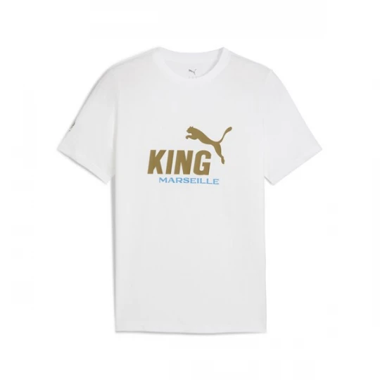 Foto van product PUMA Functioneel shirt 'Olympique de Marseille King' lichtblauw / olijfgroen / wit
