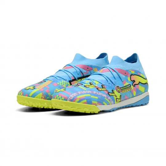 Foto van product PUMA FUTURE 9 MATCH ADVANCED LEVEL TT voetbalschoenen, Blauw / Roze / Wit