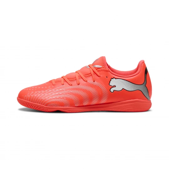 Foto van product PUMA FUTURE 9 PLAY Indoor uniseks voetbalschoenen, Zwart / Rood / Wit
