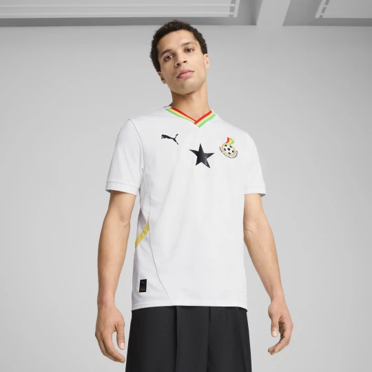 Foto van product PUMA Ghana 2025 thuisshirt voor Heren, Geel / Wit czarny