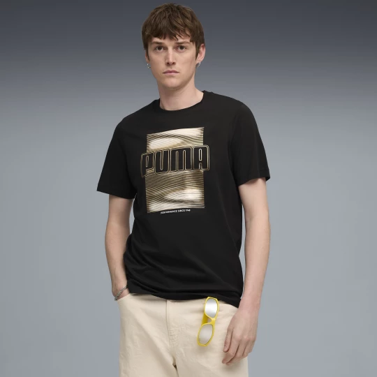 Foto van product PUMA Graphic Foil T-shirt voor Heren, Zwart