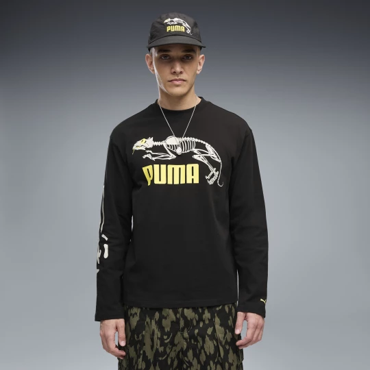 Foto van product PUMA Graphic Skeleton T-shirt met lange mouwen voor Heren, Zwart