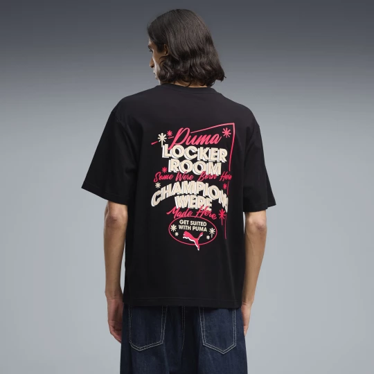 Foto van product PUMA Graphics Champions boxy T-shirt voor Heren, Zwart