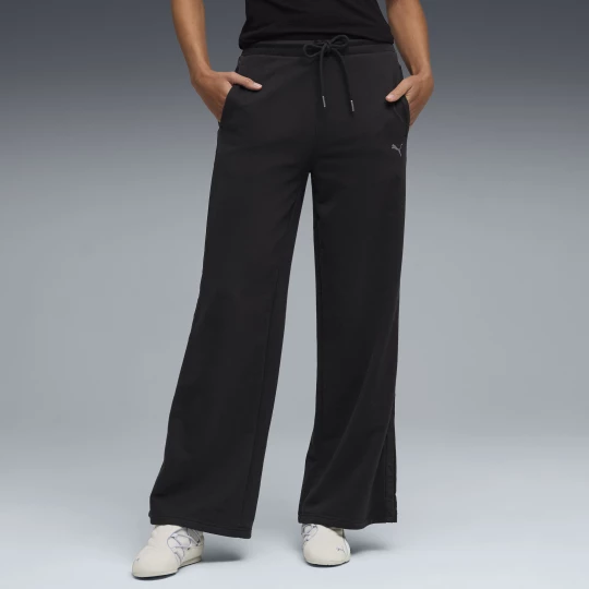 Foto van product PUMA HER broek met hoge taille en wijde pijpen voor Dames, Zwart