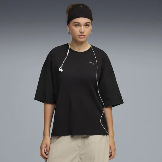 Foto van product PUMA HER oversized T-shirt voor Dames, Zwart