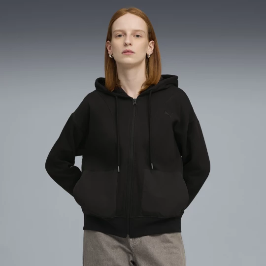 Foto van product PUMA HER relaxte hoodie met volledige rits voor Dames, Zwart