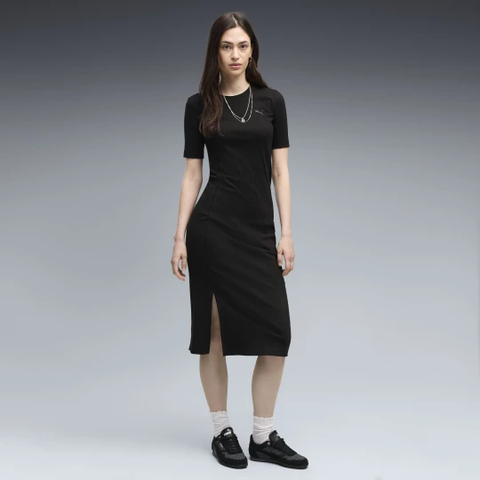 Foto van product PUMA HER Slim Rib jurk voor Dames, Zwart