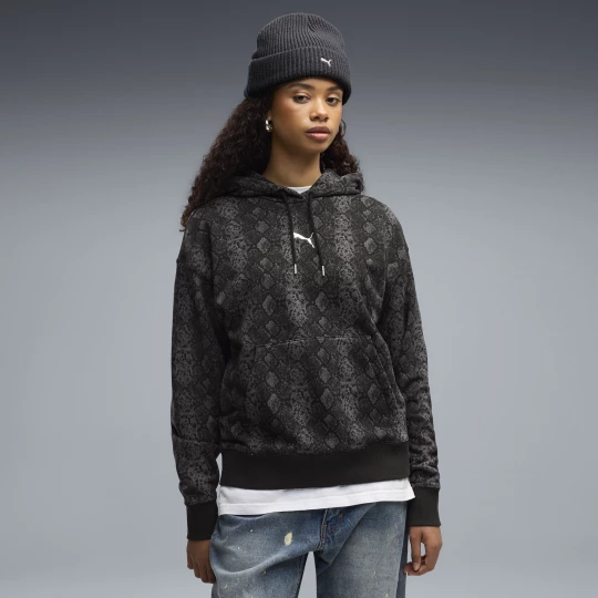 Foto van product PUMA Hoodie met 'Snake Pack'-print voor Dames, Zwart