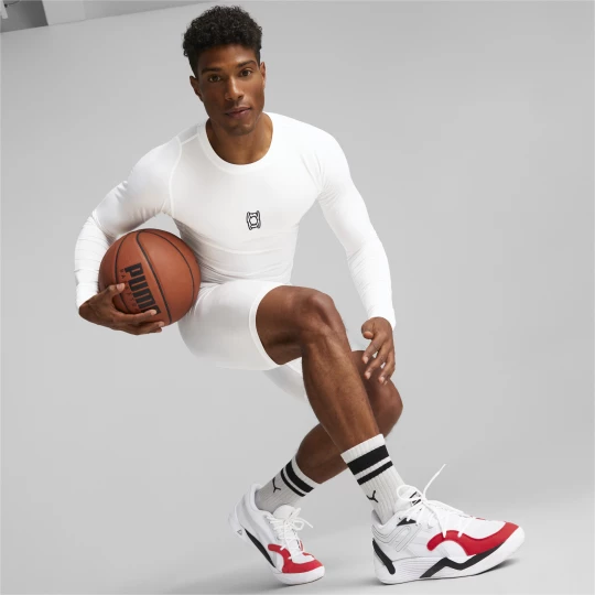 Foto van product PUMA Hoops Team basketbalshirt met lange mouwen voor Heren, Wit