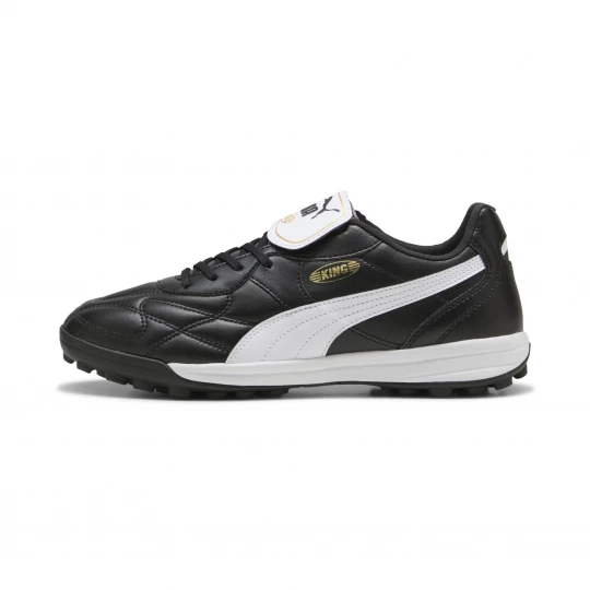 Foto van product PUMA KING TOP TT voetbalschoenen uniseks, Zwart / Wit / Goud