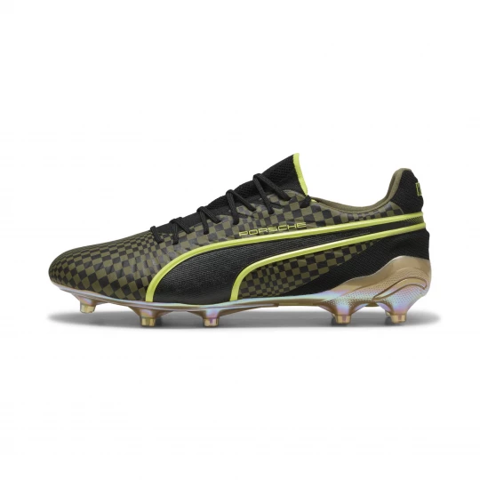 Foto van product PUMA KING ULTIMATE x PORSCHE FG / AG unisex voetbalschoenen, Zwart / Goud