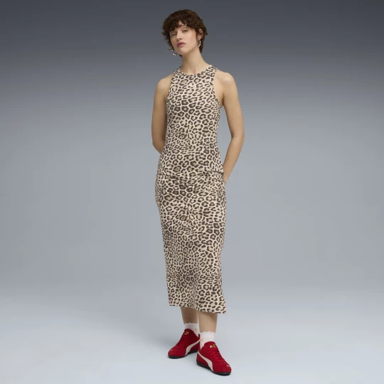 Foto van product PUMA LEO LUXE slimfit all-over print jurk voor Dames