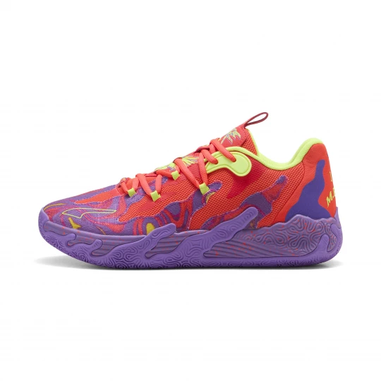 Foto van product PUMA MB.03 Lo Lava basketbalschoenen, Rood / Paars