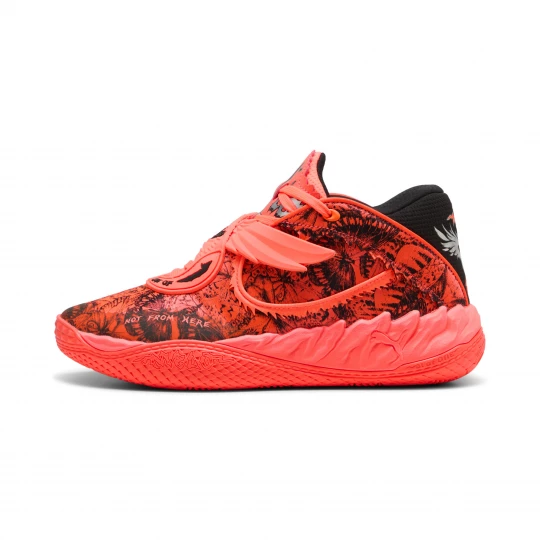 Foto van product PUMA MB.05 Flutter middelhoge uniseks basketbalschoenen, Zwart / Rood