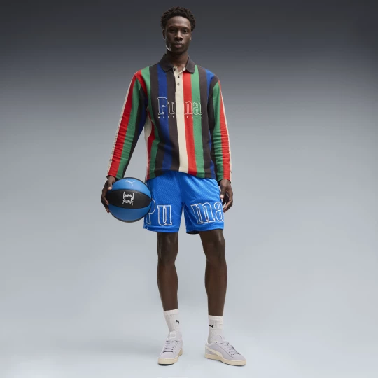Foto van product PUMA Memory Lane Mesh Relaxed basketbalshort van 17, 78 cm voor Heren, Blauw / Zwart
