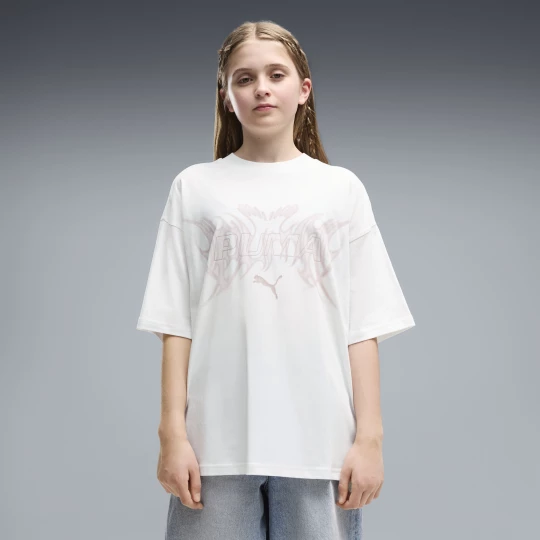 Foto van product PUMA Midnight Shadow Oversized T-shirt met print voor Dames, Wit