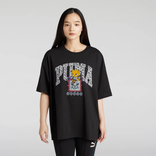 Foto van product PUMA NEKOSAN x HOOPS DYLAN Graphic Oversized uniseks T-shirt met korte mouw voor Heren, Zwart