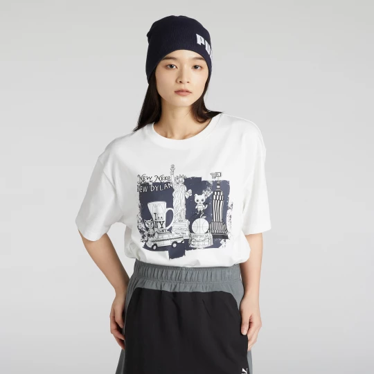 Foto van product PUMA NEKOSAN x HOOPS DYLAN uniseks T-shirt met korte mouw voor Heren, Wit