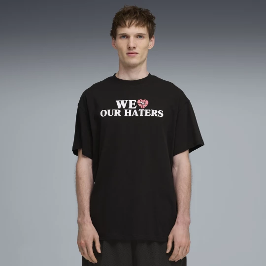 Foto van product PUMA Out The Mail oversized basketbal-T-shirt voor Heren, Zwart