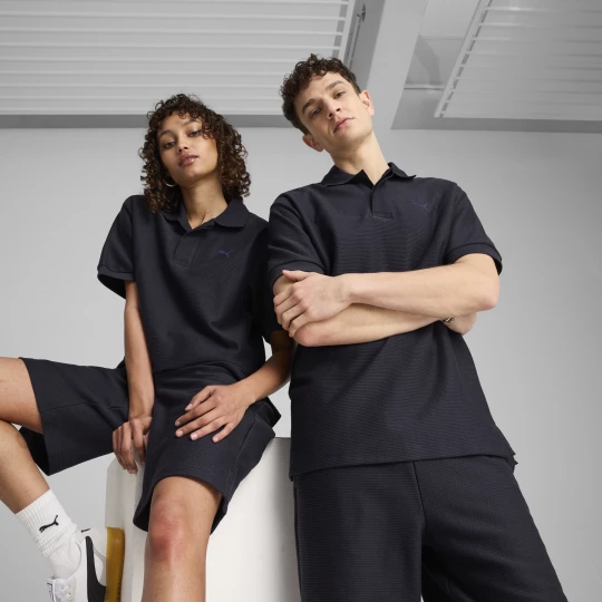 Foto van product PUMA PREMIUM ESS Relaxed Jacquard uniseks polo, Blauw