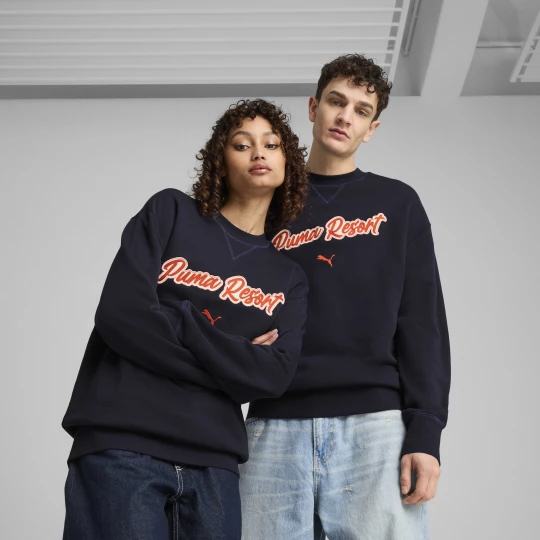 Foto van product PUMA PREMIUM ESS Relaxed uniseks trui met ronde hals en opdruk, Blauw