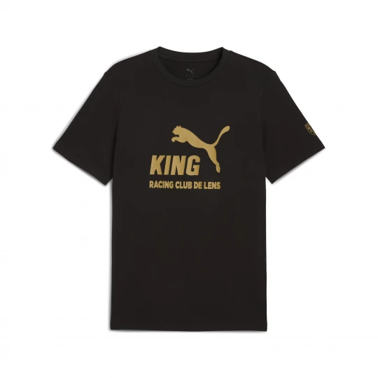 Foto van product PUMA RC Lens KING T-shirt met logo voor Heren, Zwart / Goud