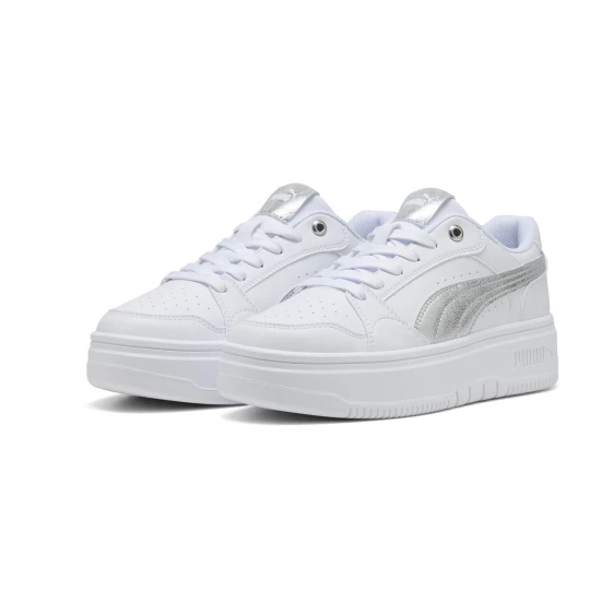 Foto van product PUMA Rebound Femme lage Metallic sneakers voor Dames, Grijs / Wit / Zilver