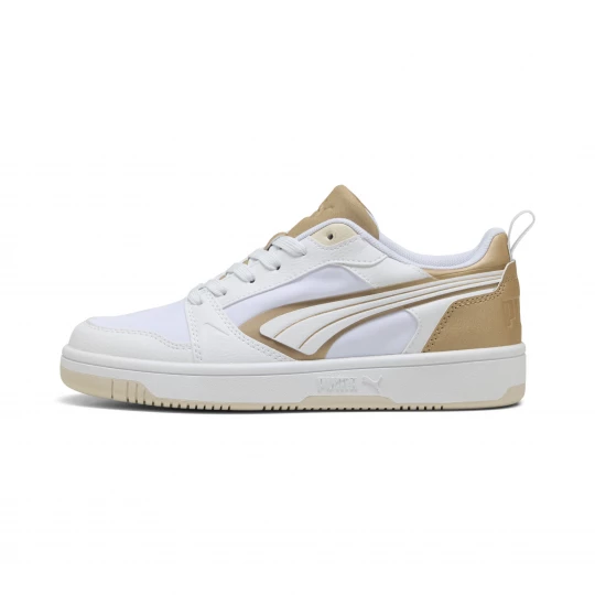 Foto van product PUMA Rebound v6 Low Aqua Metallics sneakers unisex, Wit / Goud niebieski