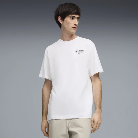 Foto van product PUMA Relaxed T-shirt met grafische slogan voor Heren, Wit