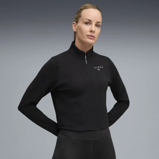 Foto van product PUMA RUN CLOUDSPUN top met kwartrits voor Dames, Zwart